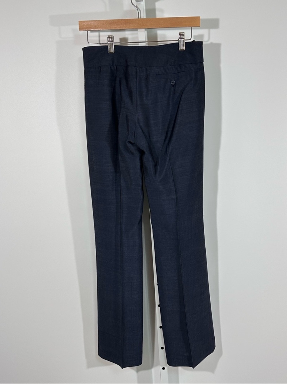 Karen Millen tailored straight leg trousers blue size 8 workwear pants mohair - Picture 2 of 9